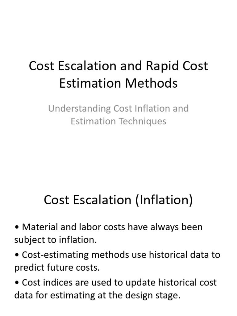 Cost Estimation and Inflation Techniques | PDF | Inflation