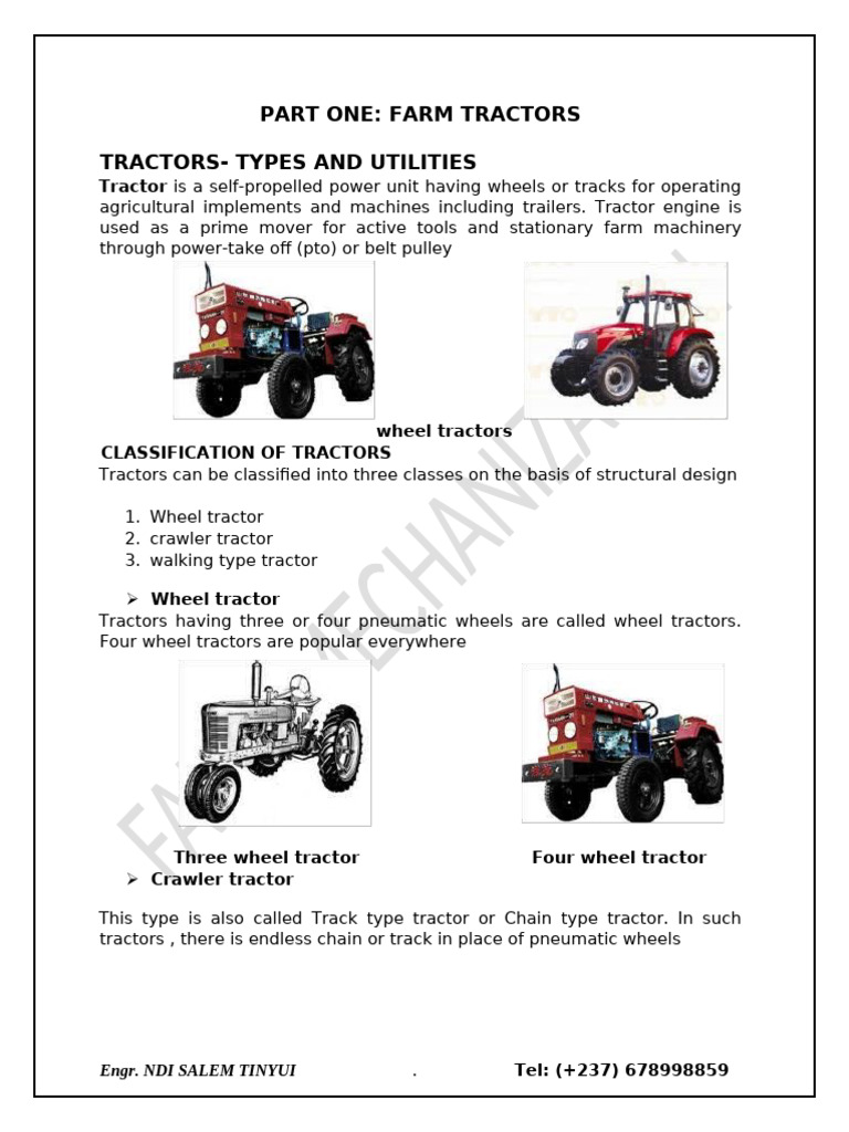 Types and Uses of Farm Tractors | PDF | Internal Combustion Engine | Piston