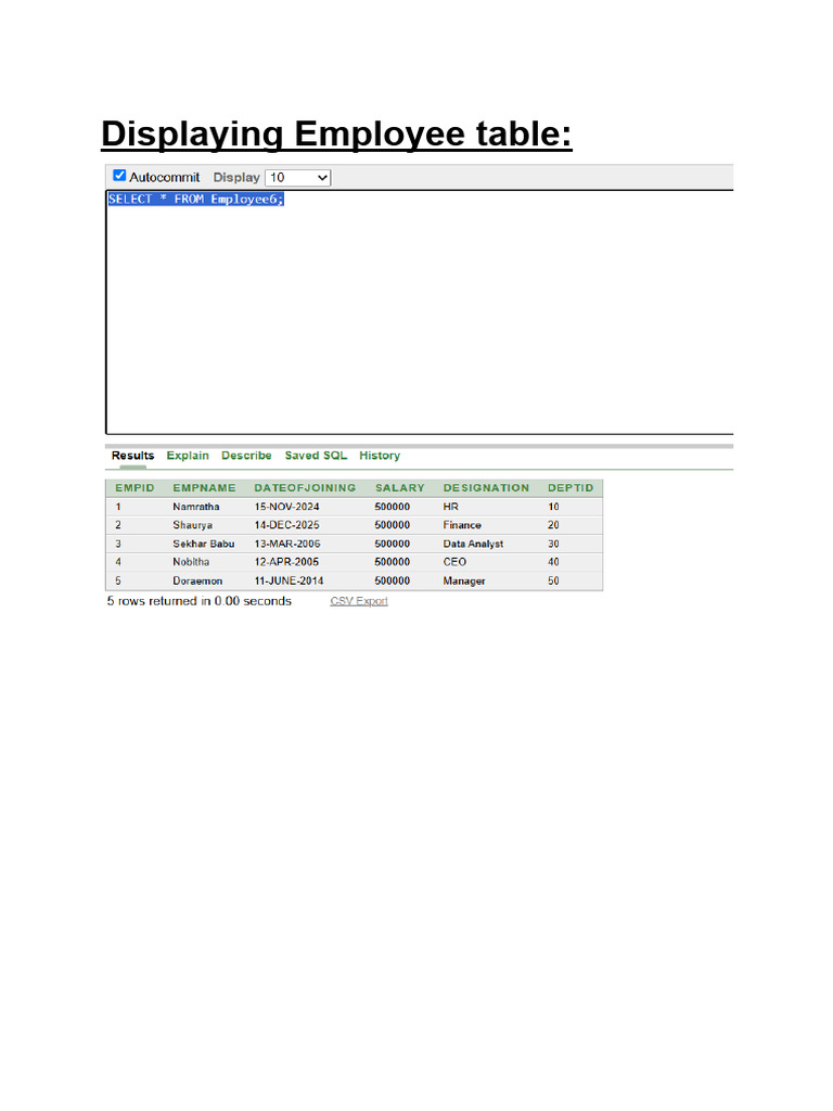 SQL Joins and Employee Tables Overview | PDF