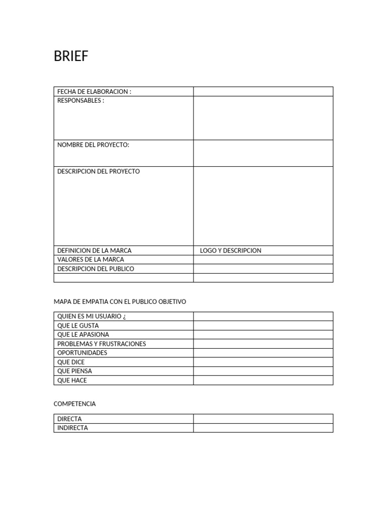 Brief de Proyecto de Moda y Marca | PDF