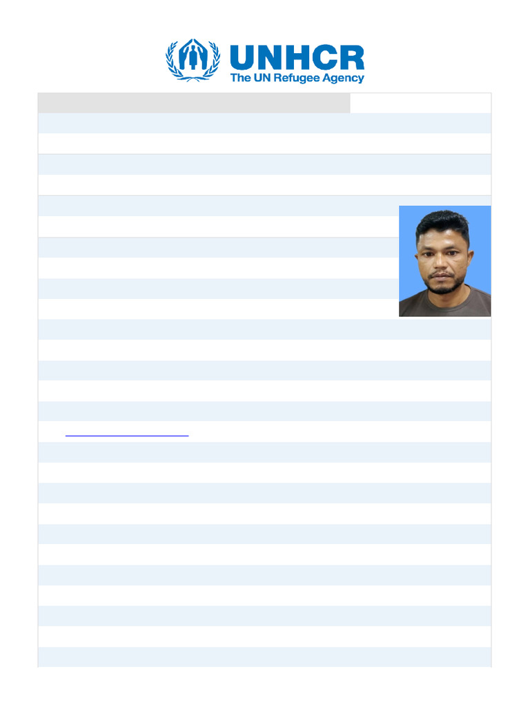 UNHCR New Registration Request Form | PDF