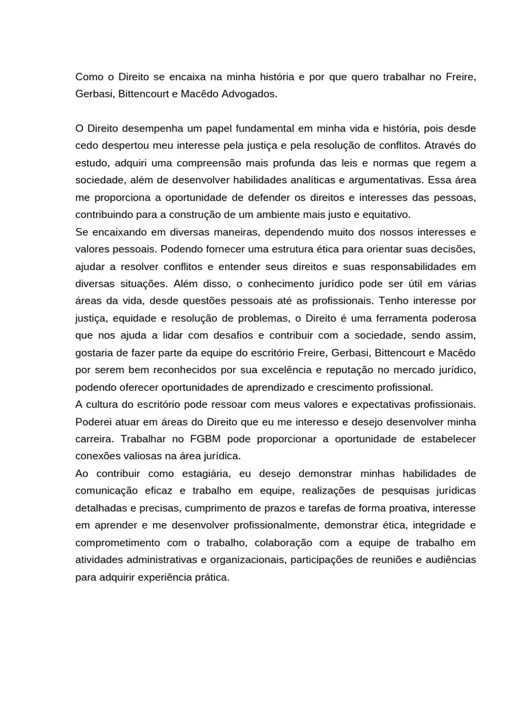 Redação Maria - Processo Seletivo FGBM | PDF