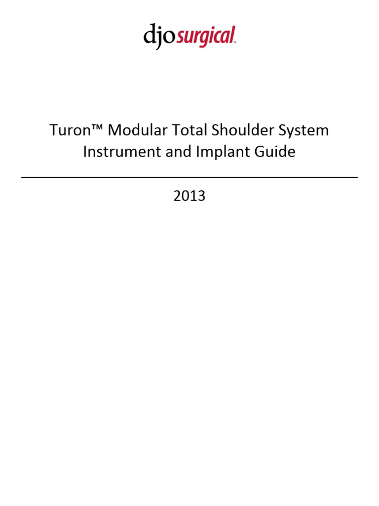 Turon Shoulder System Instrument Guide | PDF | Limbs (Anatomy ...
