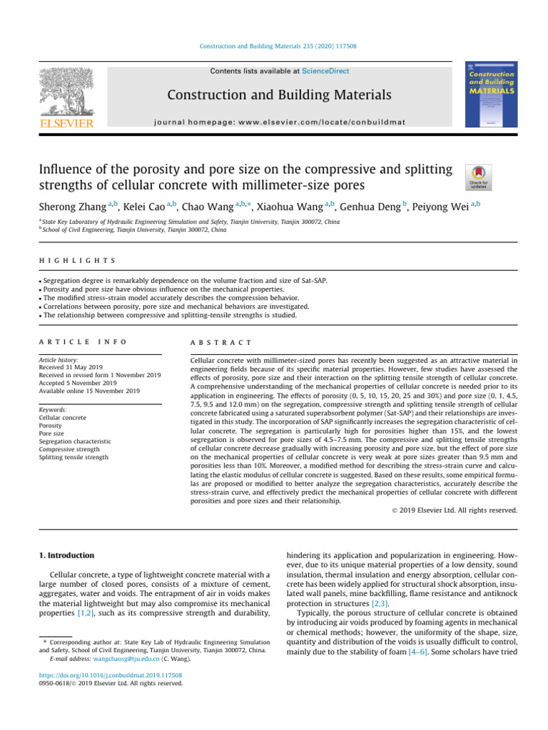Influence of The Porosity and Pore Size On The Compressive Strengths ...