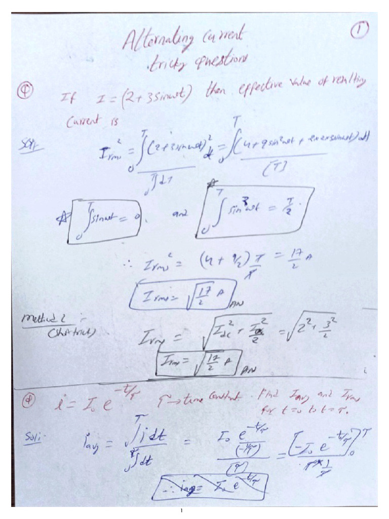 Alternating Current Tricky Questions | PDF