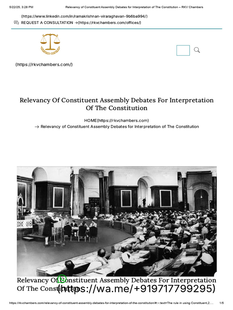 Constituent Assembly Debates: Relevance in Law | PDF | Constitution ...