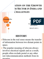 AP G T S I C: Resentation ON THE Rowth OF Elecom Ector IN Ndia AND Hallenges