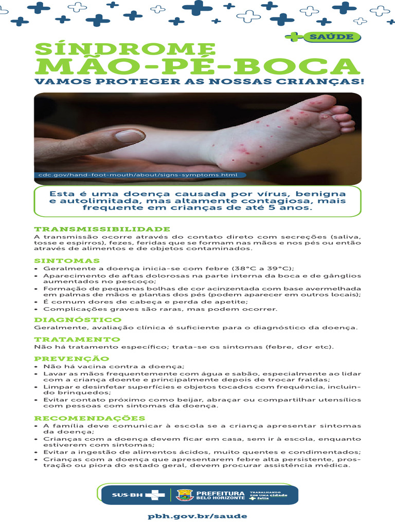 Sintomas e Prevenção da Mão-Pé-Boca | PDF