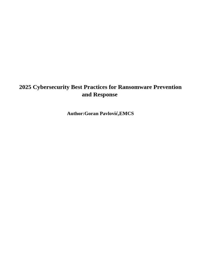 2025 Ransomware Prevention Best Practices | PDF | Security | Computer ...