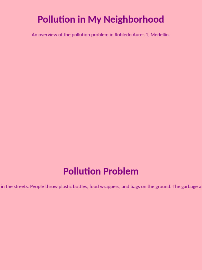 Pollution in Neighborhood | PDF