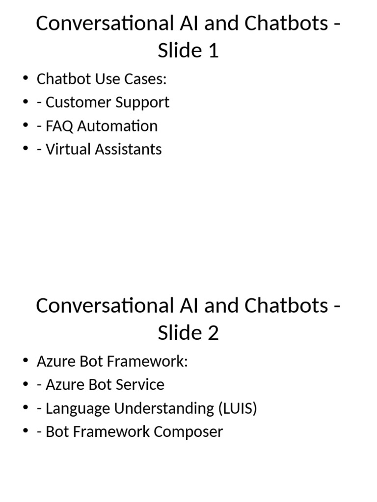Conversational AI and Chatbots | PDF