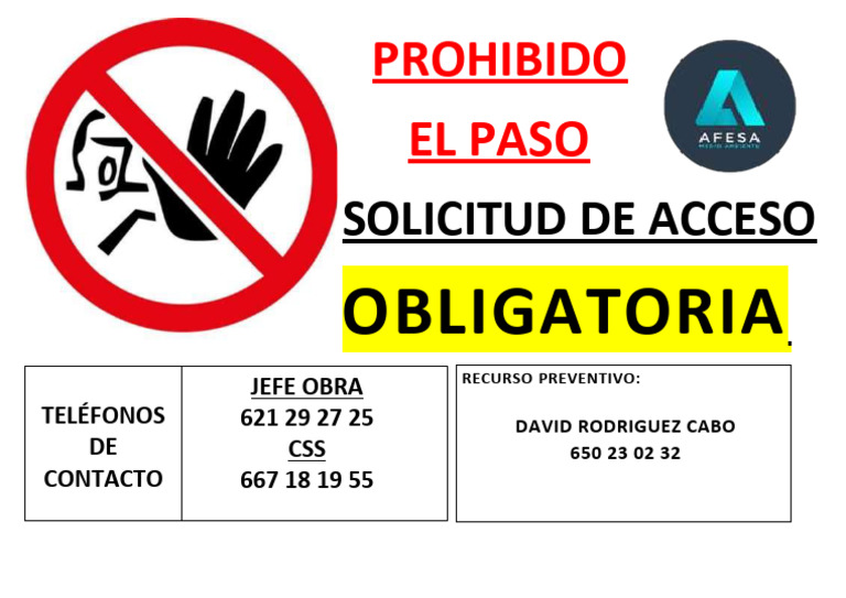 100_PROHIBIDO EL PASO_AUTORIZACION_CONTACTOS | PDF