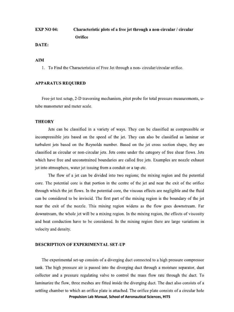 Expt.3 - Free Jet | PDF