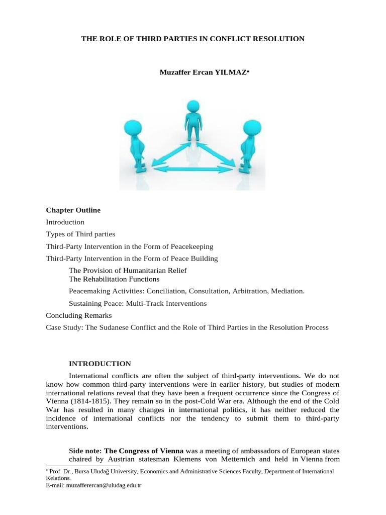Third-Party Roles in Conflict Resolution | PDF | Mediation | Peacekeeping