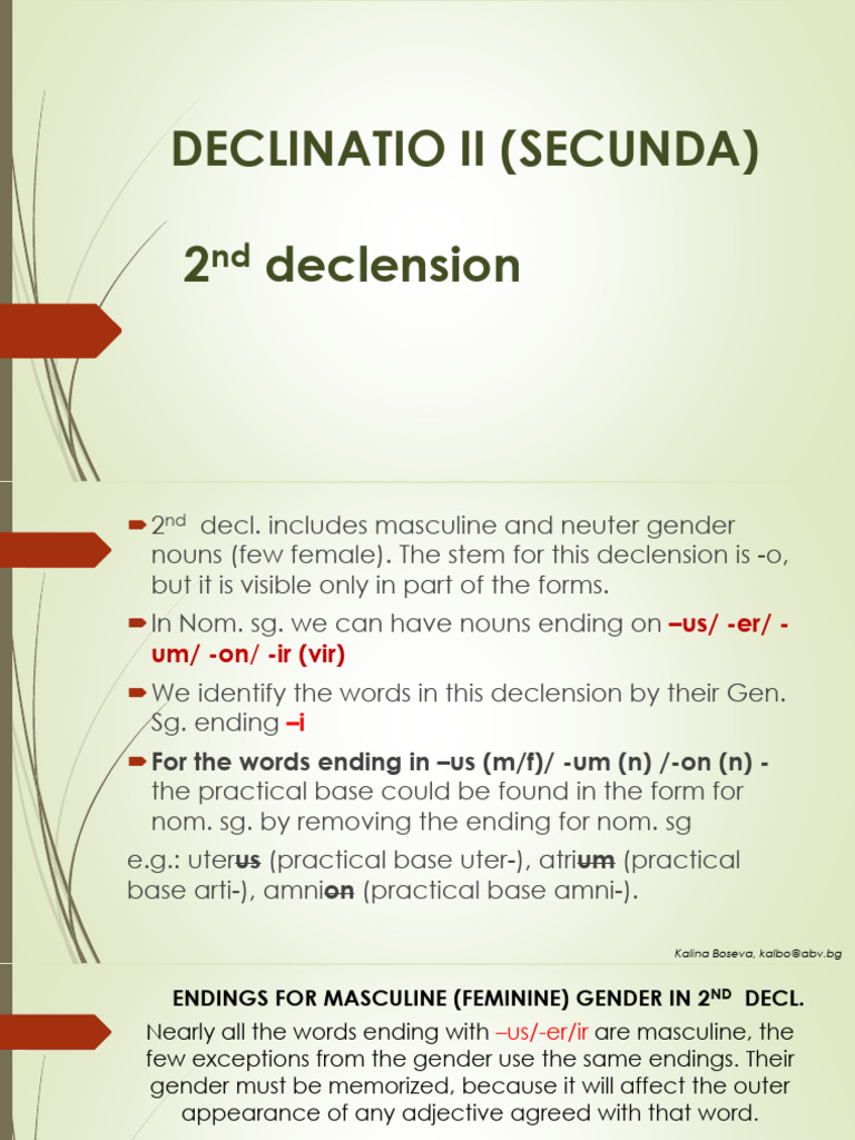Understanding 2nd Declension Nouns | PDF | Grammatical Gender ...