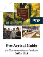 Pre-Arrival Guide: For New International Students