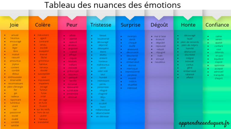 Tableau des Émotions et Sentiments | PDF | Sciences comportementales ...
