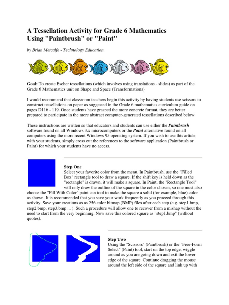 A Tessellation Activity For Grade 6 Mathematics | PDF | Computing ...