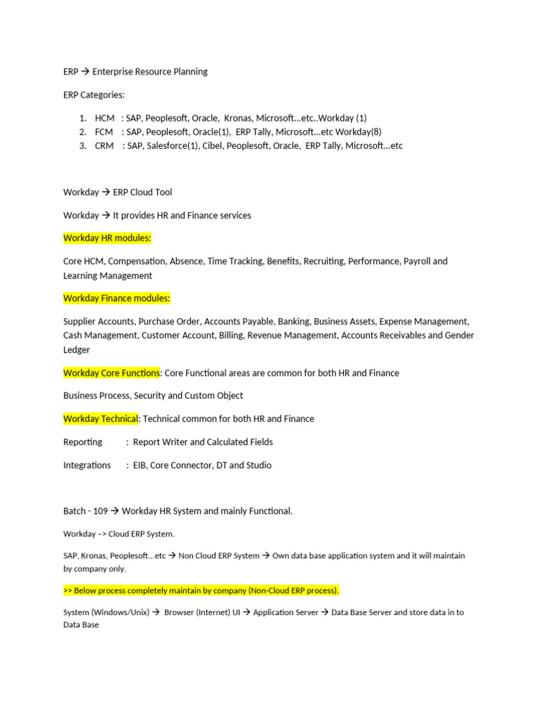 ERP - 109 Notes | PDF | Enterprise Resource Planning | Cloud Computing