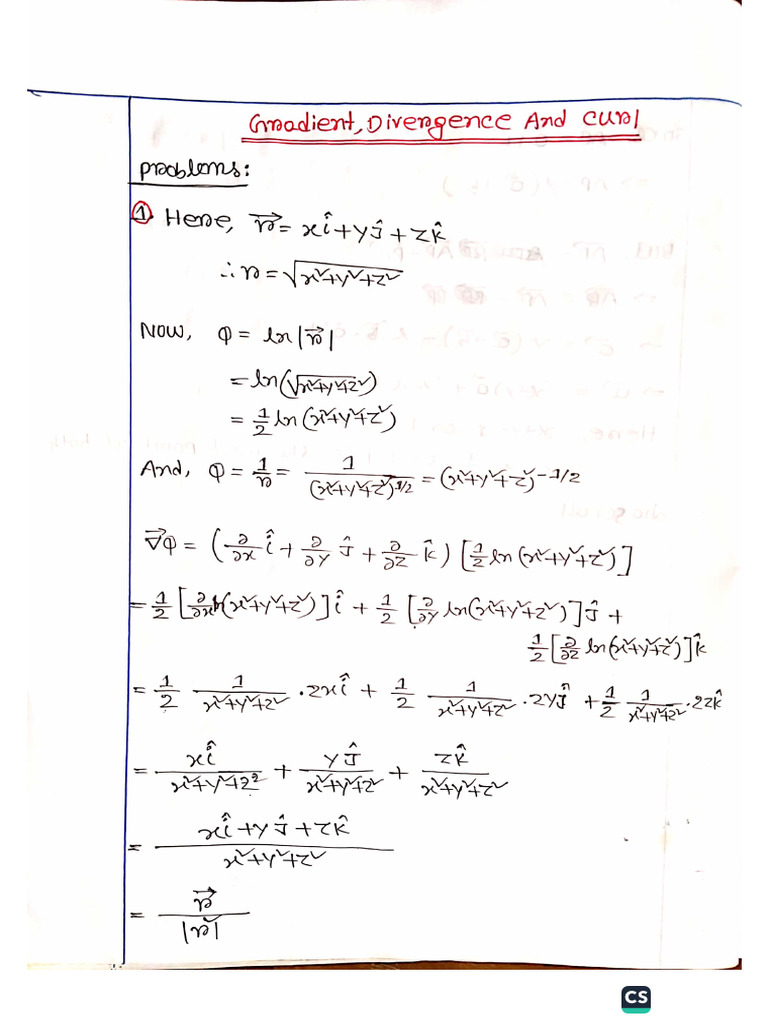 Divergence, Gradient & Curl | PDF