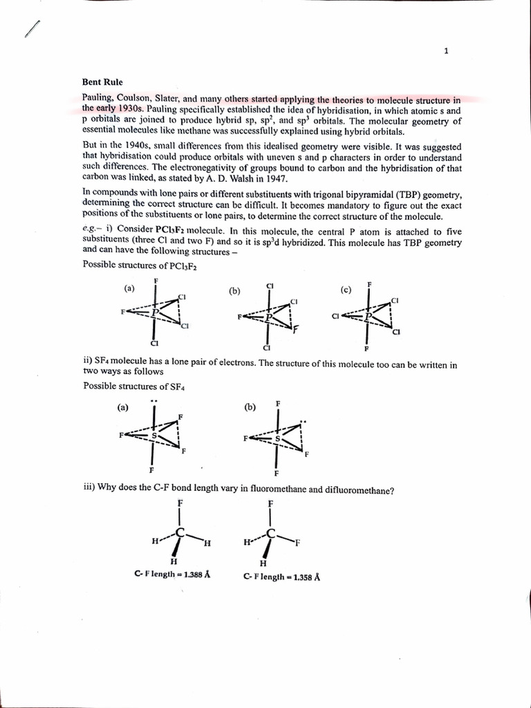 Bent's Rule | PDF