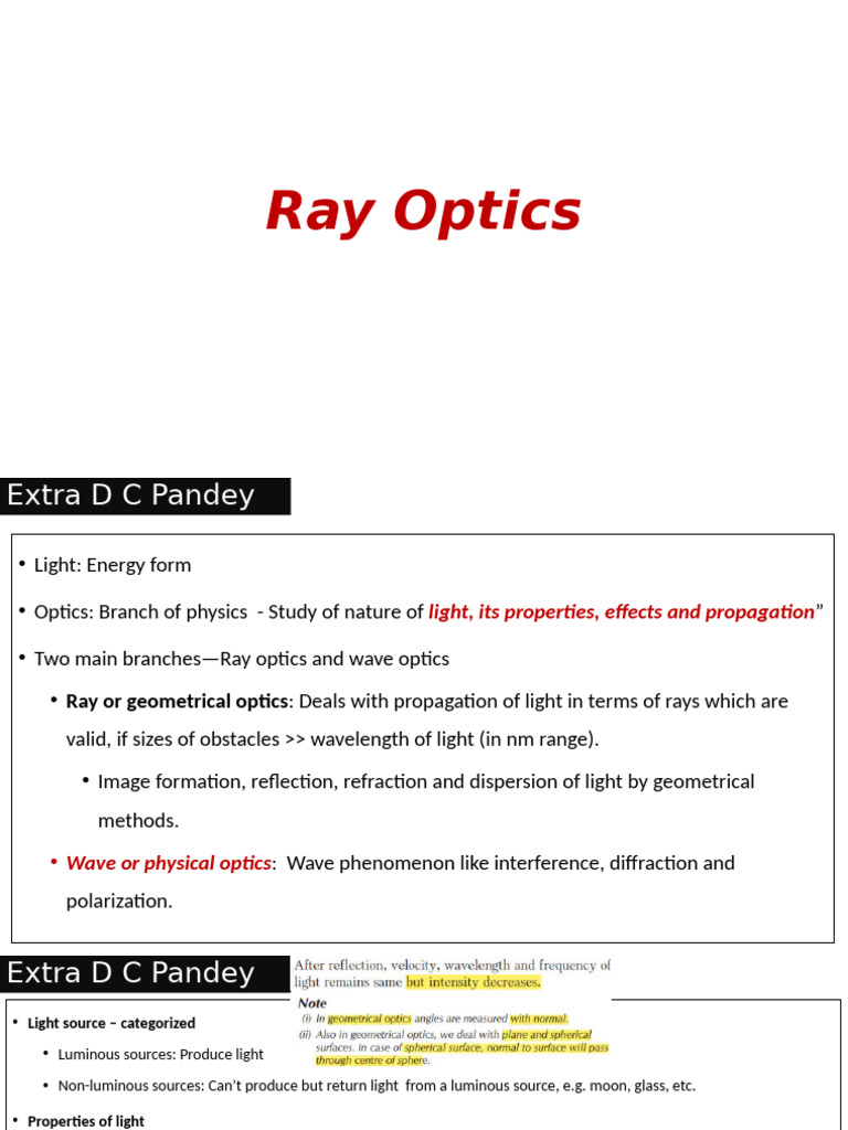 Ray Optics 3 | PDF | Optics | Light