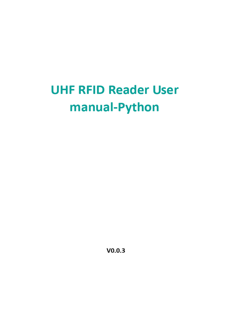 UHF RFID Reader User Manual-Python | PDF | Radio Frequency ...