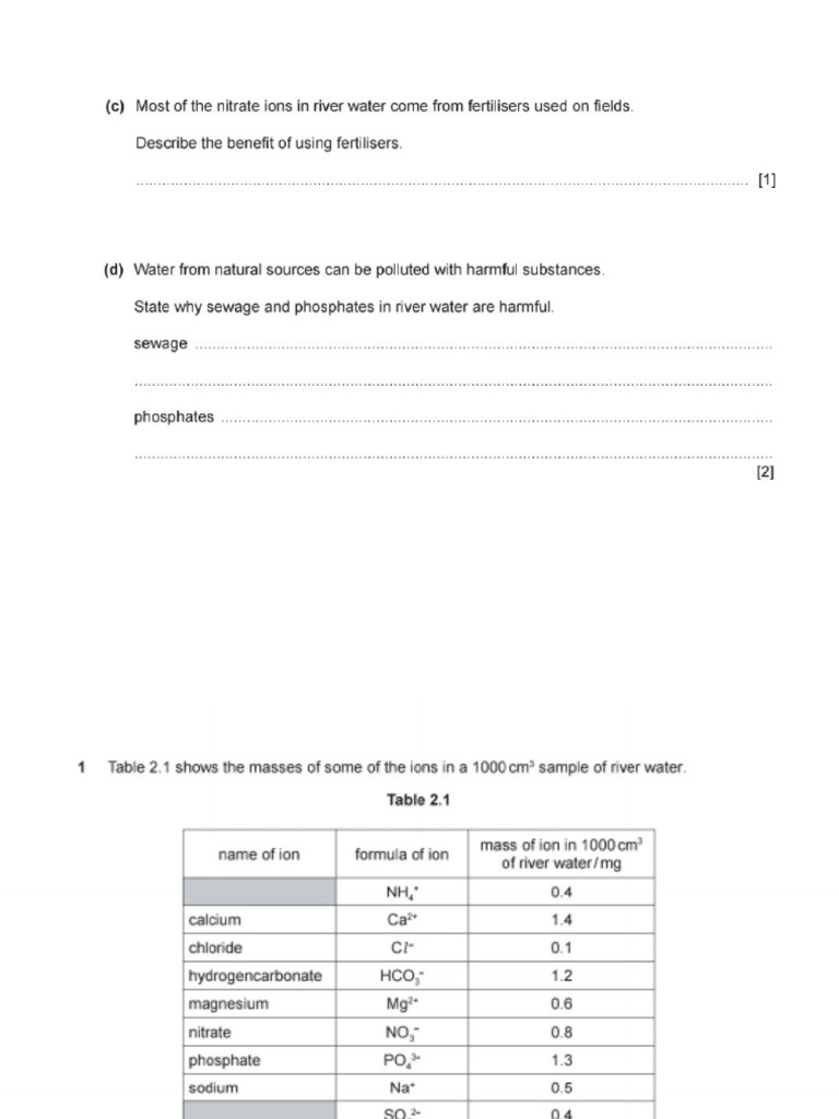 Water Question | PDF