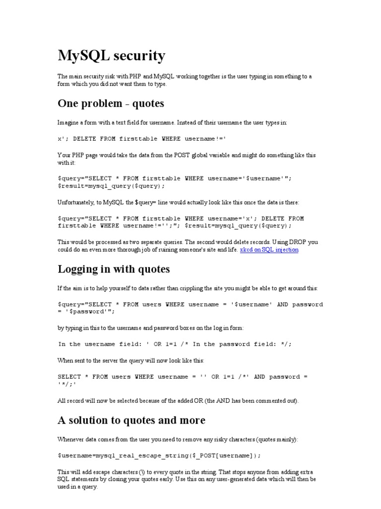 Mysql Security | PDF | Password | Cryptography