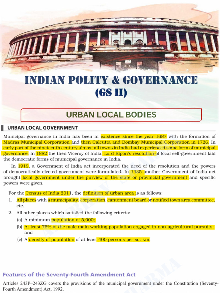 Urban Local Bodies | PDF