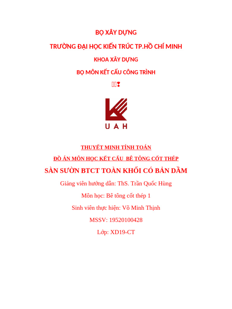 File Thuyết Minh Btct1 | PDF
