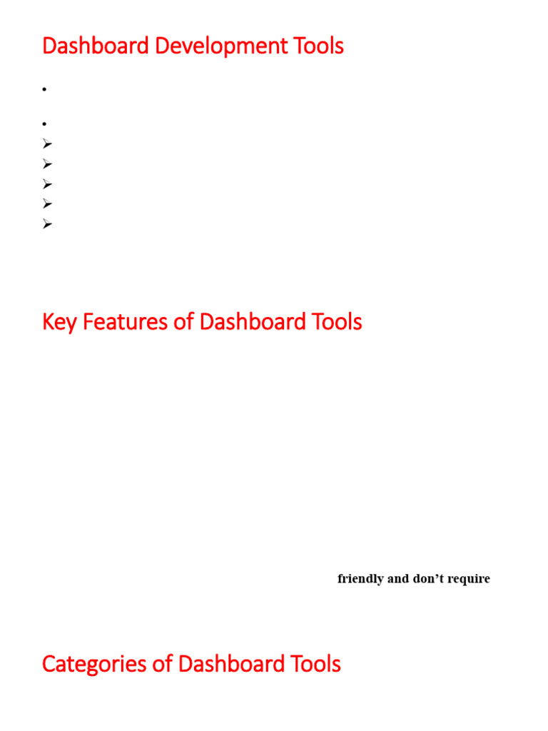 Dashboard Development Tools Overview | PDF