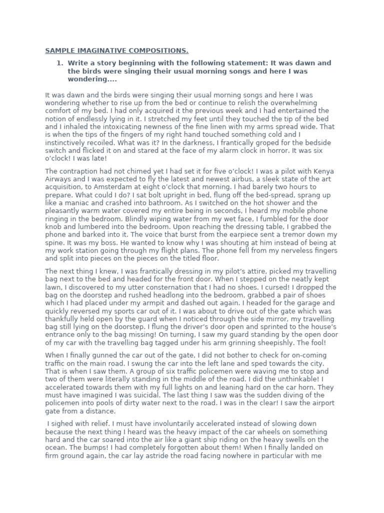 Enhanced Creative Writing Essays | PDF