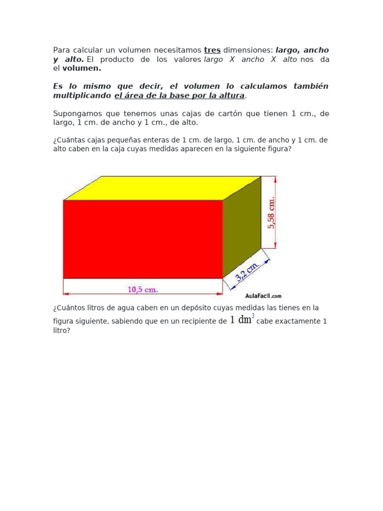 Para Calcular Un Volumen Necesitamos | PDF