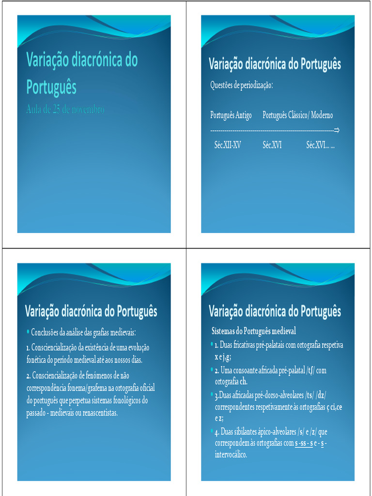 Variação Diacrônica do Português | PDF | Português (idioma) | Linguística