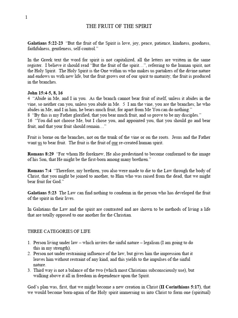 08 The Fruit of The Spirit | PDF | Fruit Of The Holy Spirit | Patience