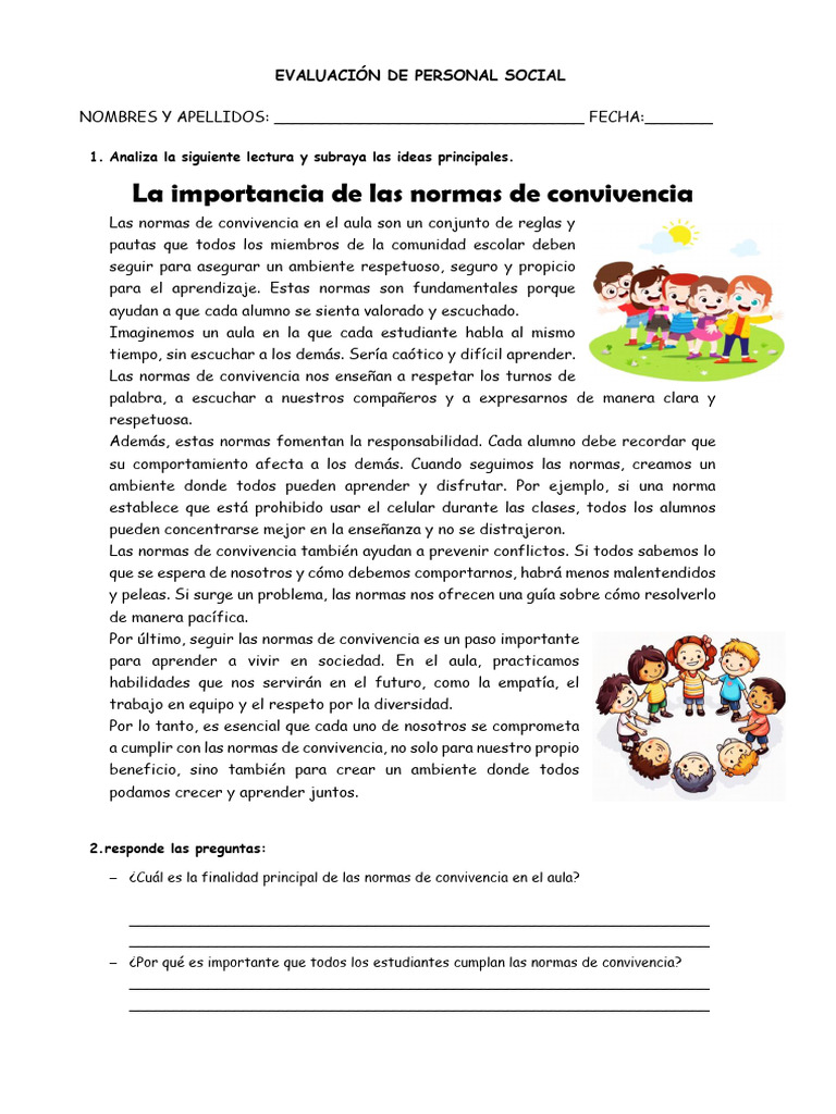 Normas de Convivencia en el Aula | PDF | Aprendizaje