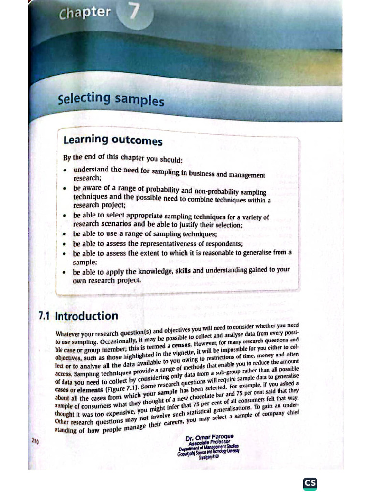 Chapter 7 (Research Methodology) | PDF