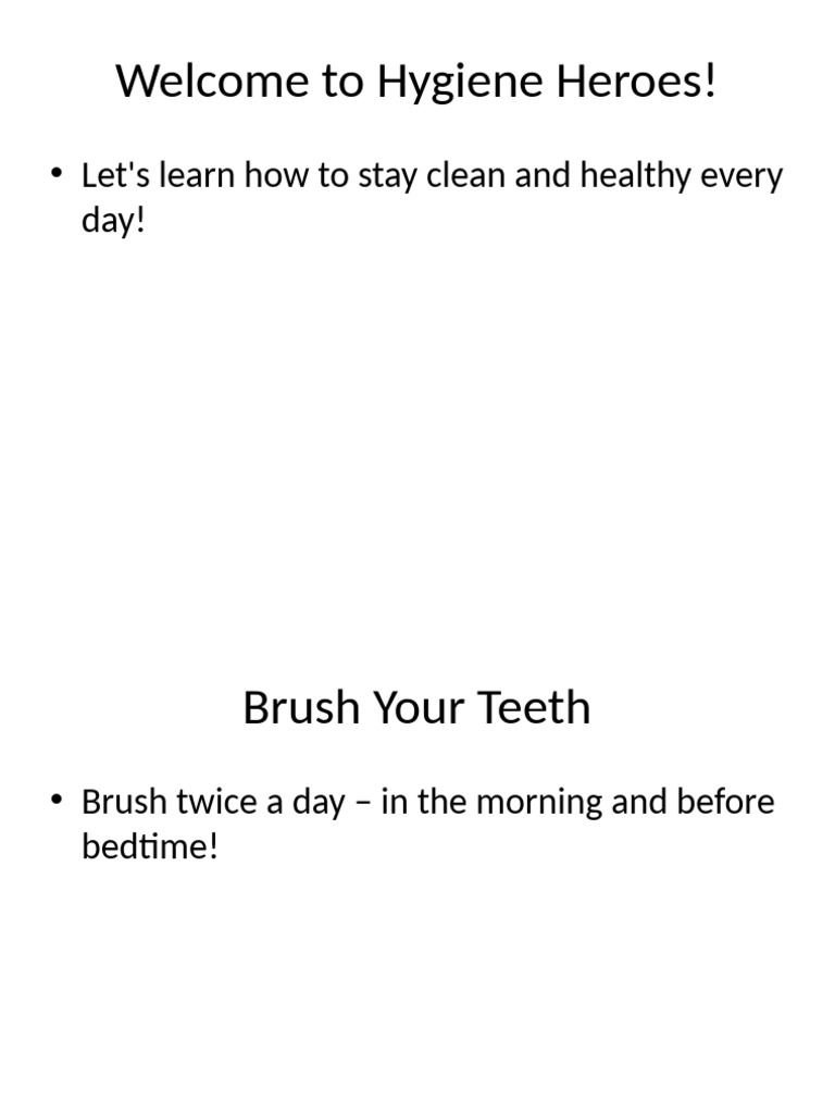 Essential Daily Hygiene Tips for Kids | PDF