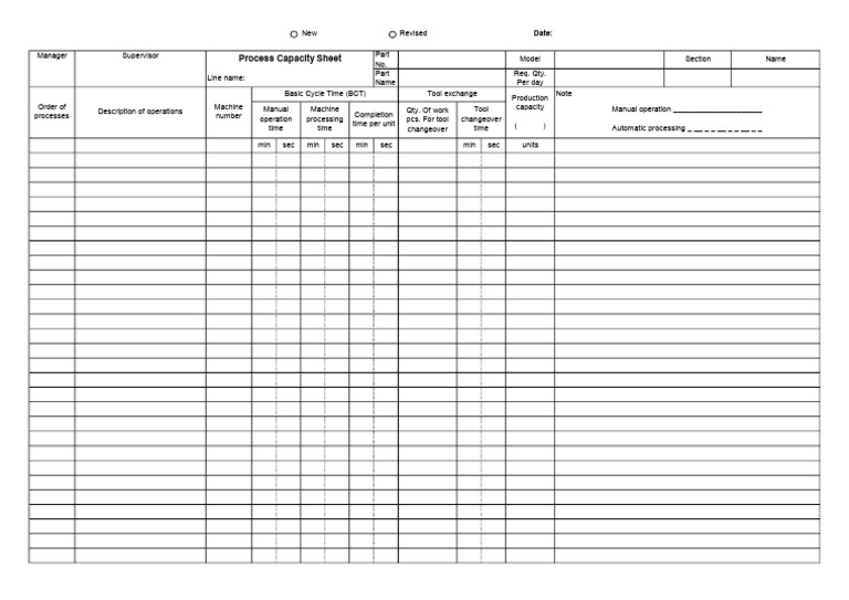 Process Capacity and Tool Changeover Guide | PDF