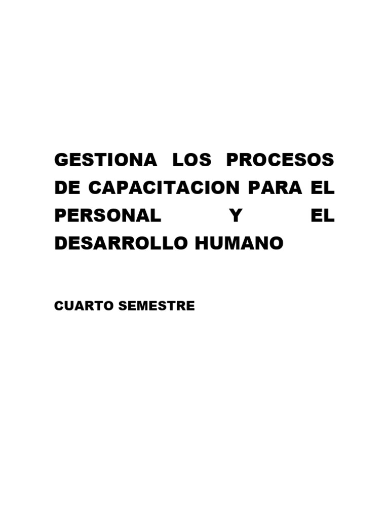 Capacitación y Desarrollo Humano Efectivo | PDF | Aprendizaje ...
