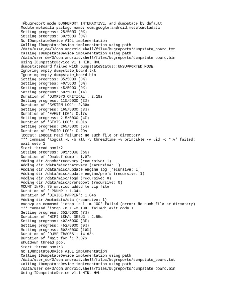 Android Dumpstate Bug Report Analysis | PDF | Computer Architecture ...