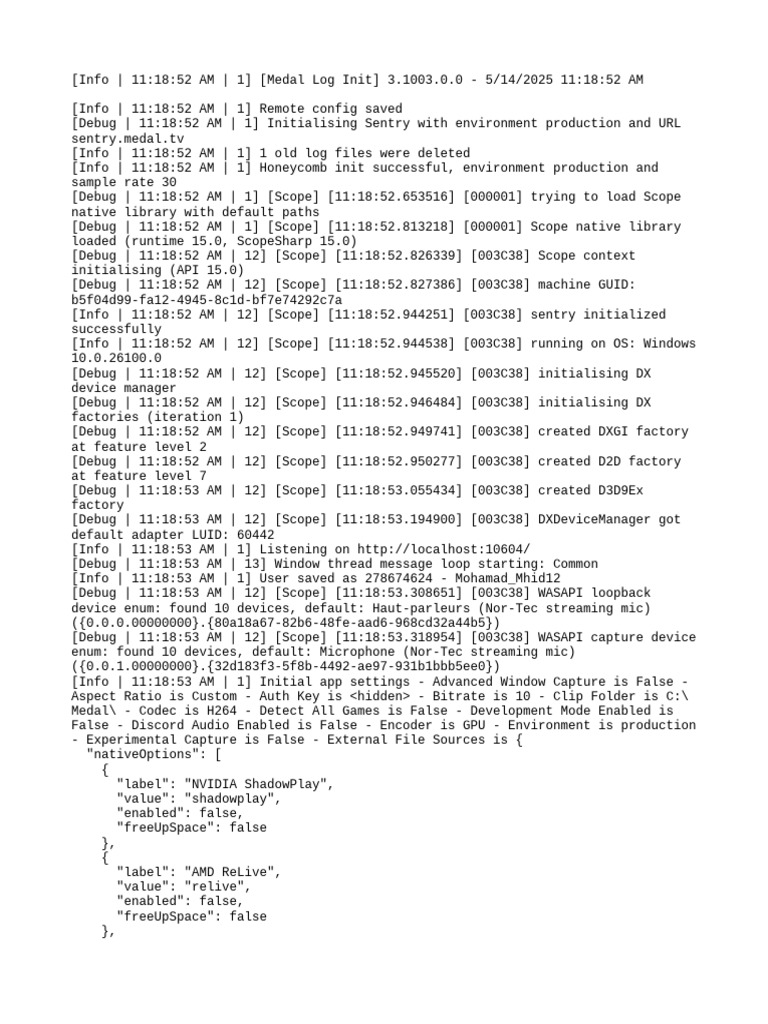 Medal Log Initialization Report | PDF | Graphics Processing Unit ...