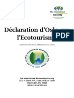 Oslo Statement on Eco Tourism/ Déclaration d’Oslo sur l’Ecotourisme (French)