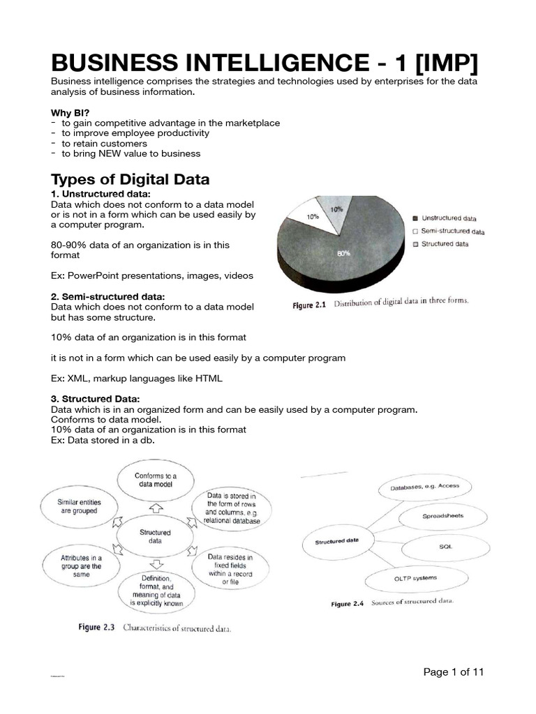 Business Intelligence Overview and Data Types | PDF | Data Warehouse ...