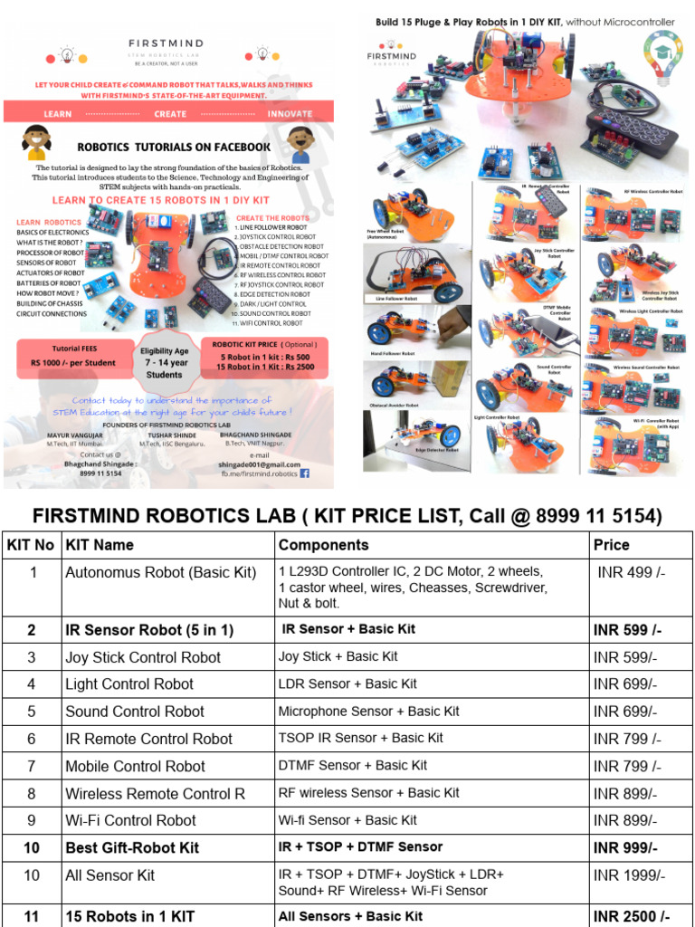 FirstMind Robotics Kit Price List | PDF