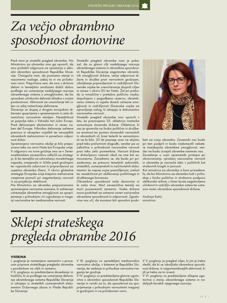 SPO2016 - Slo Strateški Pregled Obrambe | PDF
