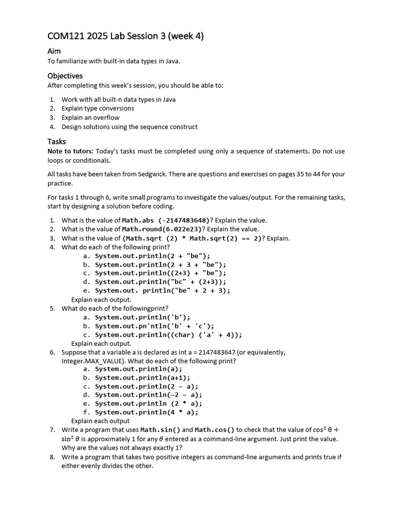Week 4 03-07-03-2025 | PDF | Integer | Integer (Computer Science)