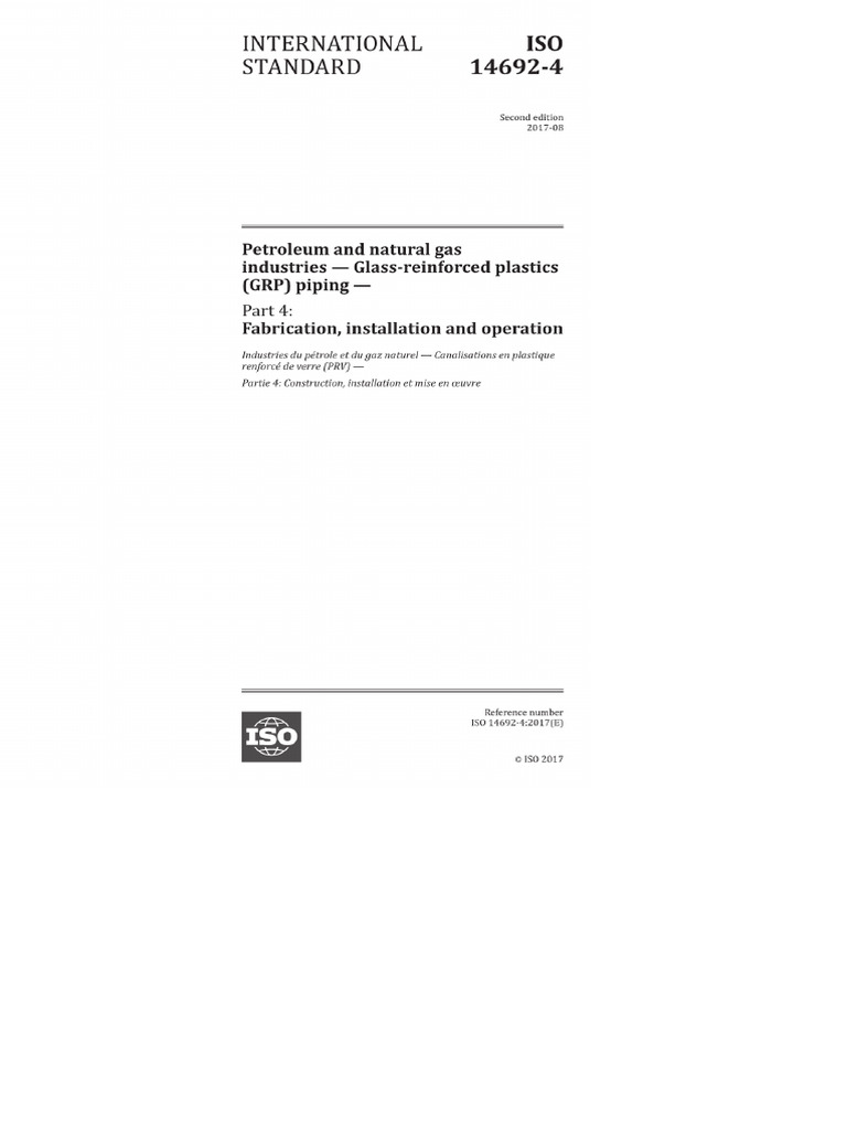 ISO-14692-4-2017-GRP Piping - Part 4 | PDF