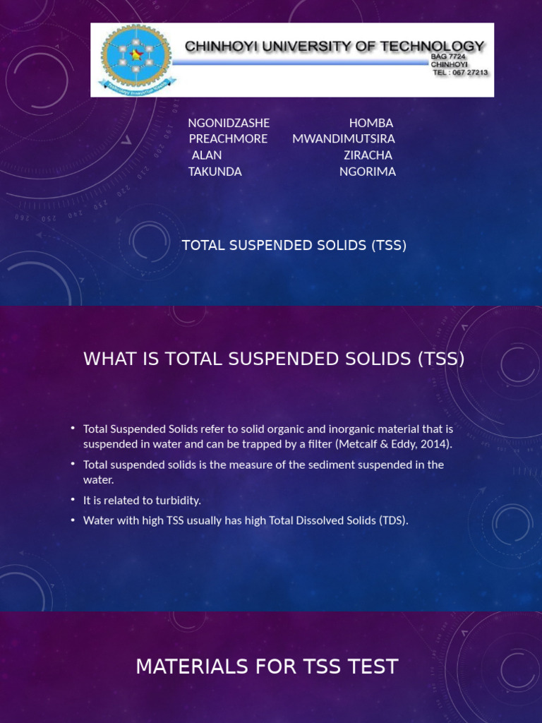 TSS Filtration Apparatus Overview | PDF | Filtration | Water Treatment